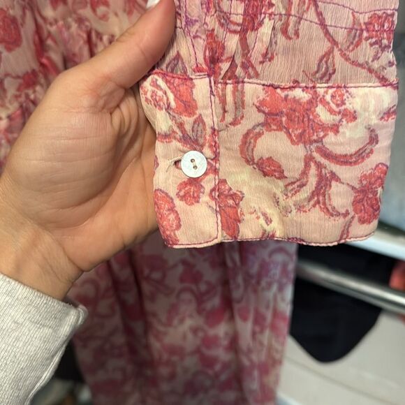 Free People Women’s See It Through Pink Floral Maxi Dress in the Size Small - Picture 6 of 6